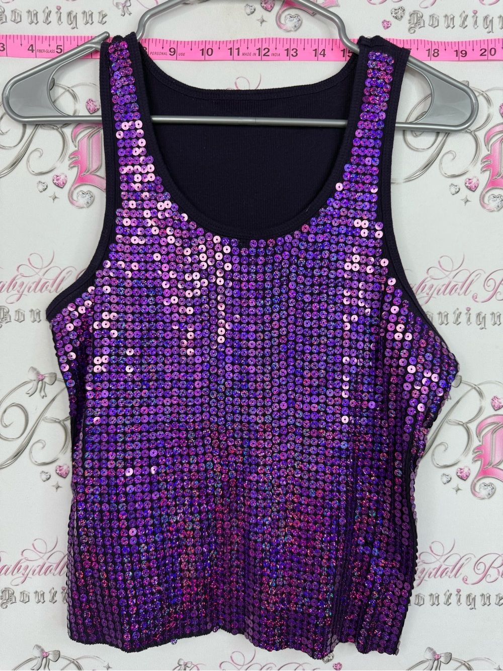 Tank top sparkly Purple Sequin Tank Top - Women